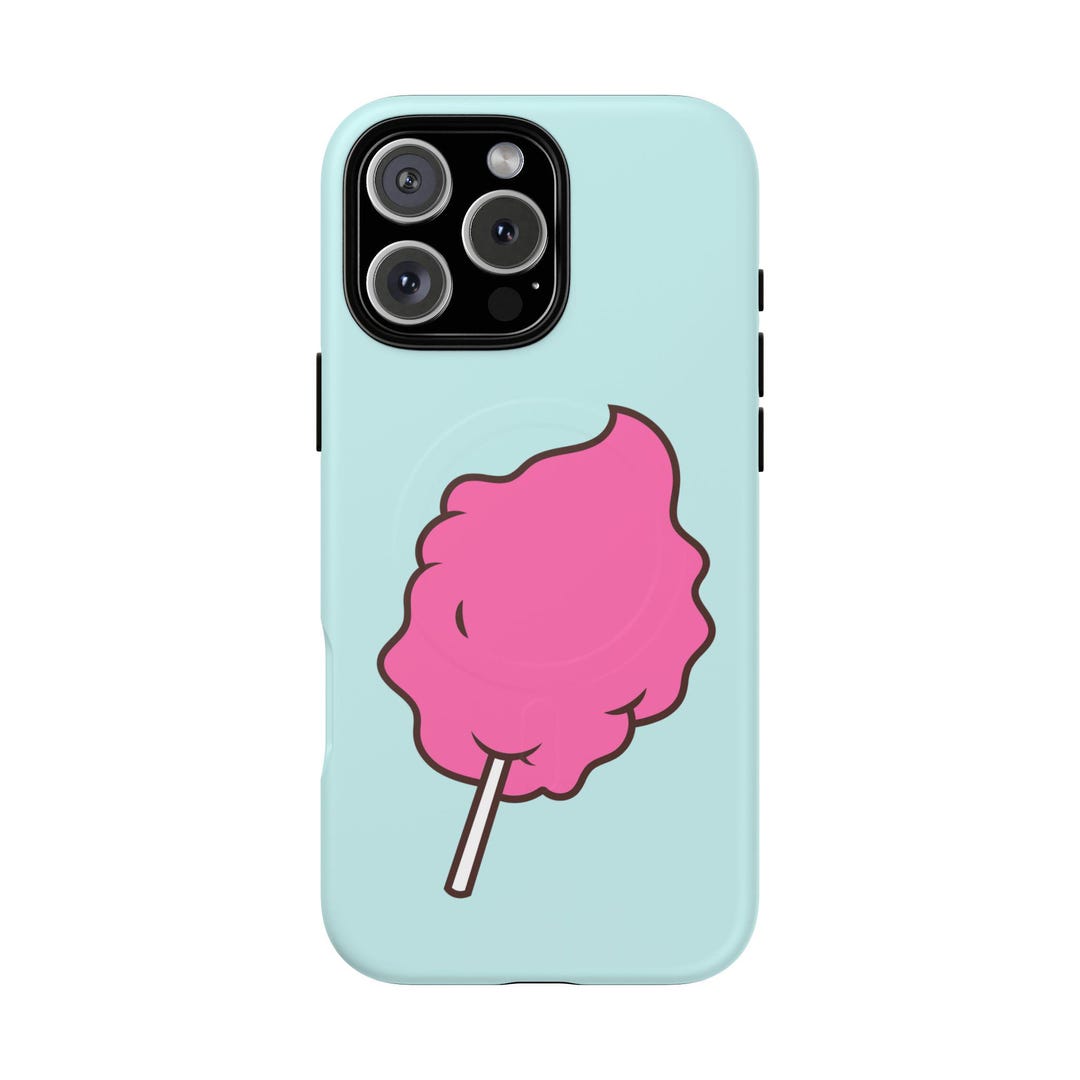 コットンキャンディ iPhoneケース：ピンクアクアカワイイMagSafeフォン