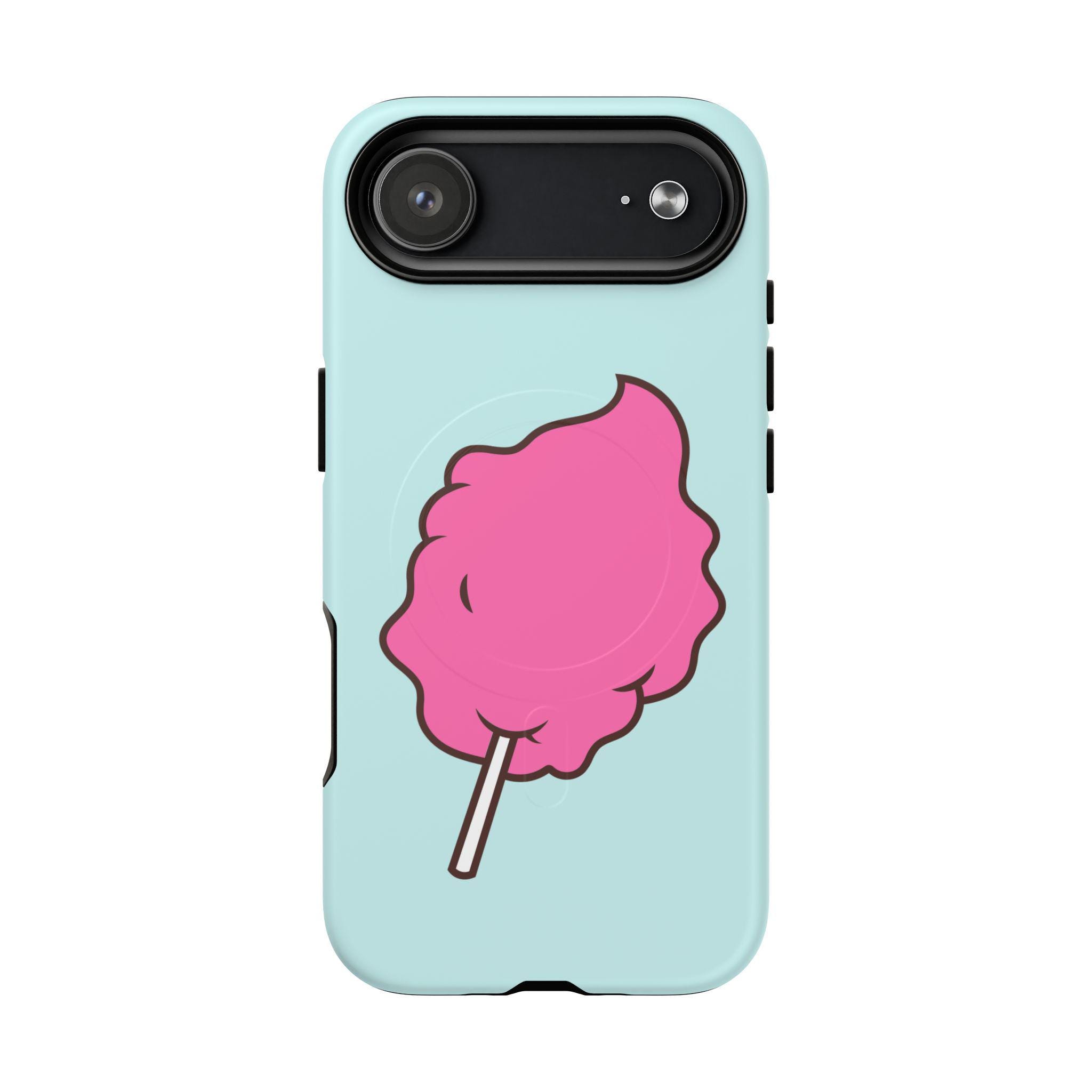 コットンキャンディ iPhoneケース：ピンクアクアカワイイMagSafeフォン