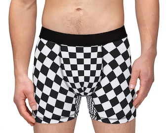 Men&#39;s Boxers Black and White Pattern / Black White Race Checkered Flag Men&#39;s Boxers