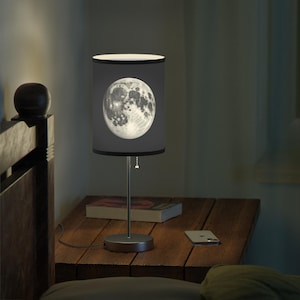 Moonlight Lamp / Moon Print Lamp / Table Lamp MOON / glowing moon / Lamp on a Stand, US|CA plug with Moon