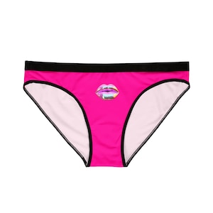 LIPS Women&#39;s Underwear / LIPS Panties / Pink / Fuchsia / Magenta / Neon pink / lips balloon / kiss / lingerie / Lips panties
