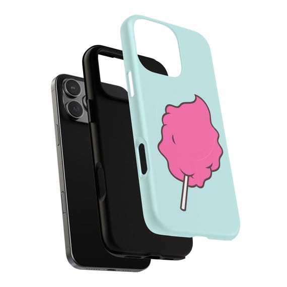コットンキャンディ iPhoneケース：ピンクアクアカワイイMagSafeフォン