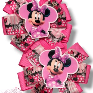 Minnie Mouse Hair Bows – Handmade Boutique Disney-Inspired Girls Hair Accessories, Cute Cartoon Bows, Birthday Party Favor, Gift for Kids