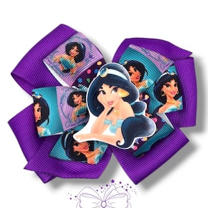 Handmade Disney Princess Hair Bows – Choose Belle, Aurora, Jasmine, Moana, and more – Boutique Girls Bow, Princess Gift, Birthday Accessory