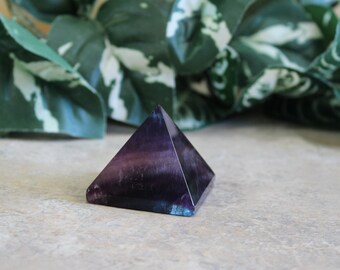 Rainbow Fluorite Pyramid Gemstone Pyramid Trendy Office Decor Metaphysical Tools Gift for Home Reiki Tools Wedding Gift Birthday Gift