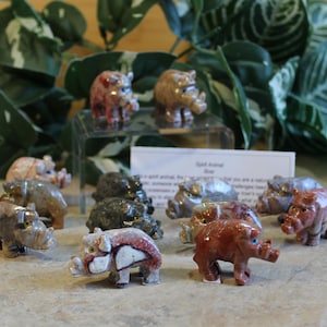 Small Soapstone Boar Carving: Spirit Animal Totem (1 1/4&quot;)