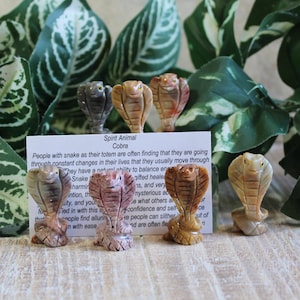 Small Soapstone Cobra Carving: Spirit Animal Totem
