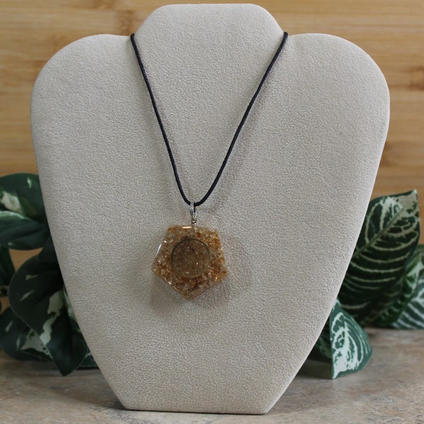 Orgonite Citrine Chips Pendant Metaphysical Jewelry Birthday Gifts New Age Jewelry Gifts for Her Holistic Gemstone Jewelry Gifts for Friends