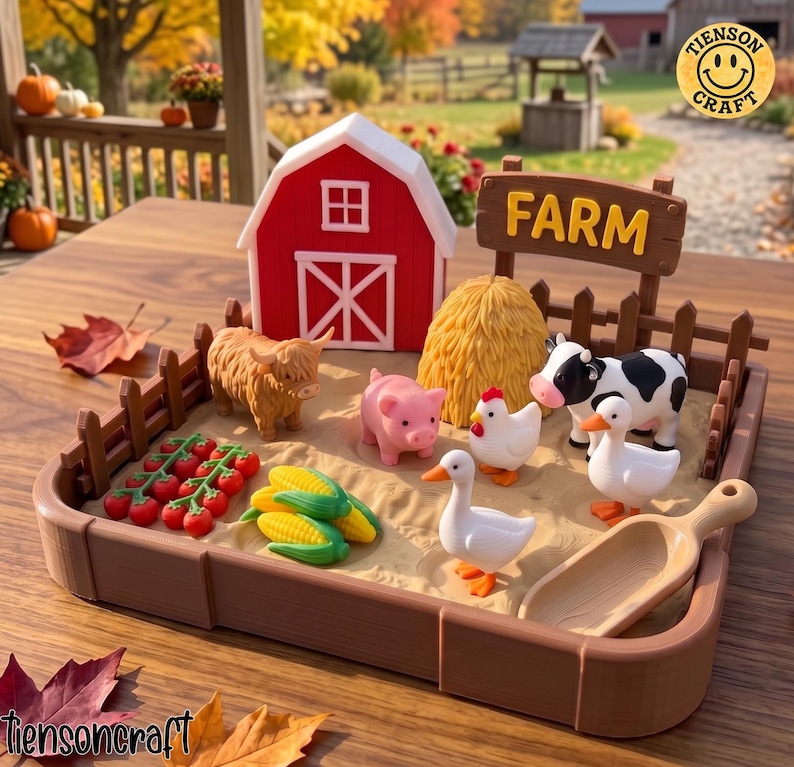 Farm Playset 3D STL Print File, Animal Play Lab, 3D Printable ...