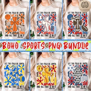 BUNDLE Let The Field Be Joyful Png, Bible Verse Png, Boho Baseball Png, Baseball Png, Christian Png, Boho Christian, Retro Baseball Png