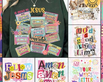 Jesus Collage Y2k Bundle PNG, Coquette Jesus Shirt png, Christian Png, Preppy God Is Good, Faith Png Trendy Christian Shirt, Design numérique