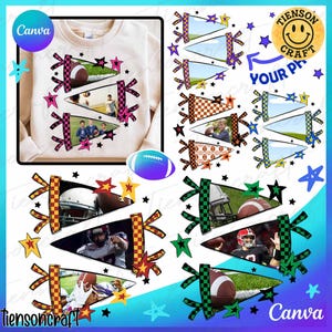 School Spirit Pennant Canva Frames Bundle, School Mascot Canva Template Png, Pennant Flag Canva, School Sports, Sports Team, Digital Design