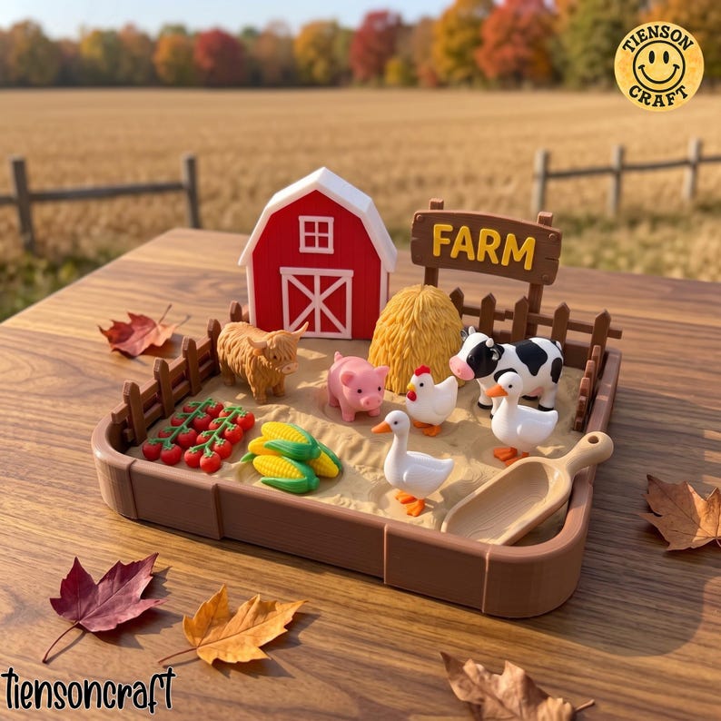 Farm Playset 3D STL Print File, Animal Play Lab, 3D Printable ...
