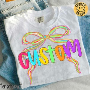Custom Neon Coquette Back to School PNG , Kindergarten Pre-K 1st 2nd 3rd 4th Grade Png, Hand Drawn,Colorful, Girly Pink Bow, Digital Design