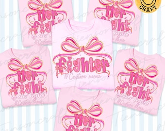 Her Fight Is Our Fight PNG, Custom Breast Cancer Support PNG, Family Breast Cancer PNG, Cancer Support Team png , Digital Design