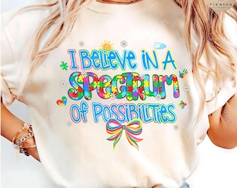 I Believe In A Spectrum Of Possibilities Png, Retro Autism Bow Png, Special Education Png, Autistic Spectrum Png, Neurodivergent Png