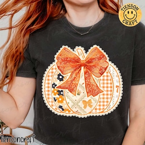 Preppy Floral Fall Pumpkin png, Pumpkin Lace png, Ditsy Floral Fall png, Autumn png, Coquette Fall png, Pumpkin Spice Png, Digital Design