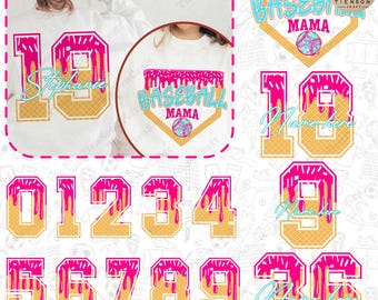 Personalized Baseball Mom PNG, Baseball Mama Drip png, Baseball Ice Cream Drip png, Mama Baseball Png, Game Day Baseball Png