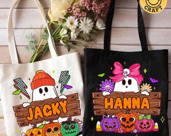 Bolsa de dulces personalizada para niño o niña (PNG), Halloween infantil (PNG), Bolsa de dulces de Halloween (PNG), Diseño de regalo de Halloween para niños (PNG), Diseño digital