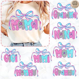 Pink Mama Nana Mimi Bundle Png, Checkered Mama Png, Mama Coquette Png, Mothers Day Png, Preppy Mama Png, Retro Mama Png