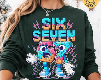 Steal a Brainrot Six Seven Italian Brainrot Kids Gaming Meme PNG, Six Seven Ice Cream Drip 67 Meme Gen Alpha Slang PNG, Digital Design