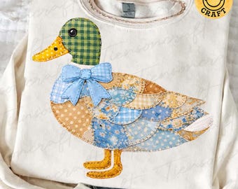 Vintage Goose PNG, Quilted Patchwork Grandma Core, Cottagecore Aesthetic Sublimation DTF PNG, Digital Design