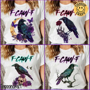 F-Caw-F バンドル PNG、花柄の頭蓋骨 PNG、面白いカラスのデザイン、カラスの PNG、カラスのデジタル PNG、ゴシックカラス、カラス PNG、F Caw F、鳥、デジタルデザイン