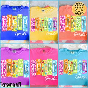 Neon Back to School PNG Bundle, Coquette Floral Kindergarten Pre-K 1st 2nd 3rd 4th Grade Png, Hand Drawn, Girly Pink Bow Png, Digital Design