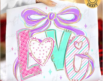Love Be Mine (PNG), Preppy Valentine (PNG), amado San Valentín (PNG), Camisa infantil, Lazo preppy XoXo de moda, Coquette Valentine (PNG), Diseño digital