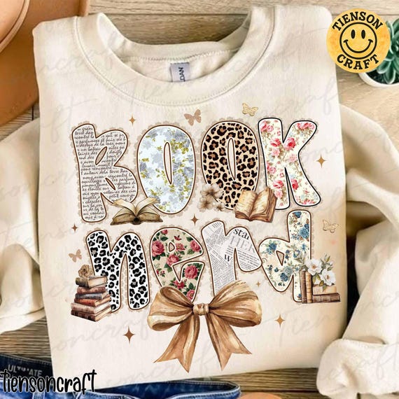 Preppy Book Nerd Png, Retro Bookish Lover Sublimation, Leopard Bow Bookworm Design, Trendy Librarian Booktok, Digital Design