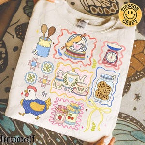 Mormor Core PNG, Höna i boet PNG, Vintagestil, Cottagecore PNG, Mormorströja Design, Secondhanddekor PNG, Trendig Designm Digital Design