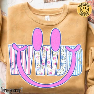 WWJD Smiley Face Summer PNG, Preppy Boho Christian Bible Verse Sublimation, Jesus Worship Song PNG, Religious Faith Shirt, Digital Design