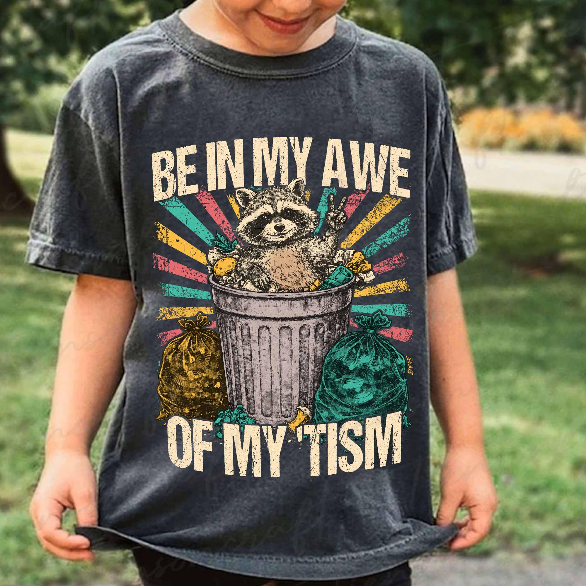 Be in Awe of My 'tism Png, Retro Feral Raccoon Png, Funny Meme Autistic ...