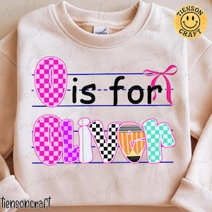 Custom Checkered First Day School Png, Kids Girls Name Back To School, Toddler First Day of School, Kindergarten With Name, Digital Design