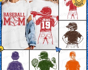 Immagine PNG personalizzata per la mamma di un giocatore di baseball, Immagine PNG per la più grande tifosa di baseball, Immagine PNG personalizzata con nome e numero per la mamma di uno sportivo, File per sublimazione Cricut, Design digitale