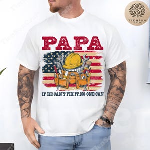 Zabawna koszulka urodzinowa Papa Png, Fixer of Things Png, Papa Tools Png, Projekt koszulki Papa, Papa Can Fix It Tool Box Png, Dzień Ojca Png