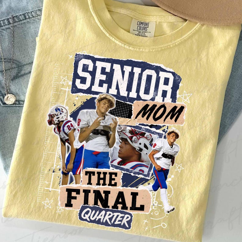 Design Bookmark File Senior Football Mom Png, Custom Photo Template Png, Personalized Name ...