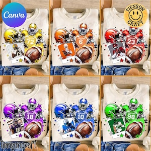 カスタムCanvaテンプレート フットボール写真挿入バンドルPng、トレンドPng、フットボールママPng、コケットフットボール、フットボールCanva、デジタルデザイン