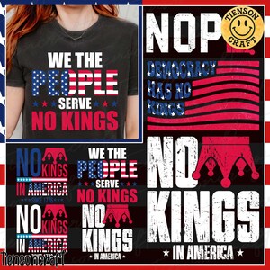 No Kings In America Bundle PNG, No Kings, No Kings in America Sign, Not My President, Political Protest, Patriotic Democracy, Digital Design