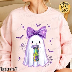 Preppy Kawaii Witch’s Brew Ghost Clipart, Cute Soda Can Energy Drink PNG, Funny Halloween, Fall Png, Little Ghosts Drink Png, Digital Design