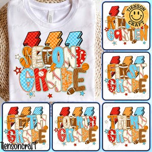 Retro Back to School Boys PNG Bundle, Kindergarten Kid Design, Pre-K to Fourth Grade Png, Baseball Basketball, Sport School, Digital Design