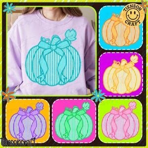 Seersucker Pumpkin Neon Bundle PNG, Pumpkin PNG, Seersucker PNG, Fall Png, Coquette Png, Trendy Png, Halloween Bow Fall Png, Digital Design