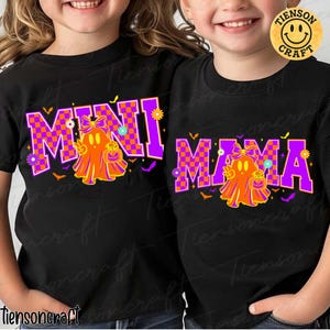 Halloween Neon Mama Mini Png, Halloween Neon Checkered Png, Spooky Mama Png, Spooky Season Png, Halloween Cute Neon Ghost, Digital Design