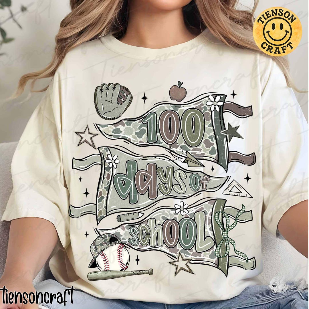 100 Days of School Camo Png, Camo Cap Boy School Shirt Design, Funny ...