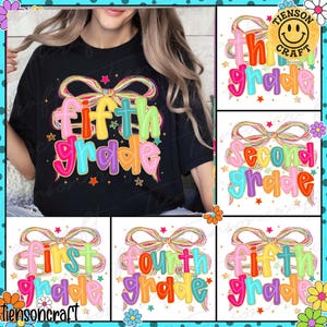 Bundle Teacher PNG, Preppy Back To School PNG, Coquette School First Day, Girly Png, Preppy School Png, Grades Glitter Png, Digital Design