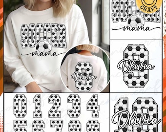 Personalisierte Fußball-Mama PNG, benutzerdefinierte Spieltag Fußball PNG, Fußball Png, individuelle Kinder Name Fußball, Fußball-Mama Sublimation, digitales Design
