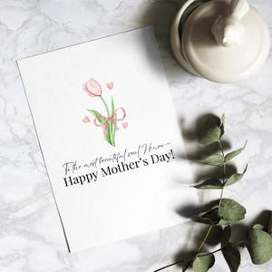 Cartão postal floral para o Dia das Mães | Cartão para impressão | Download digital elegante | Download instantâneo 4x6 | Cartão para a mãe