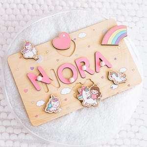 1st Birthday Girl Gift Flower Nursery Name Sign Name Puzzle Busy Board Baby Shower Gift Montessori Board For Toddlers For Niece Personalized
