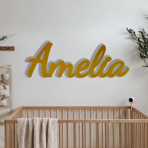 Letrero con nombre personalizado, letrero de madera personalizado para decoración de guardería, letras de madera personalizadas para guardería de bebés, letrero con nombre para dormitorio de niños