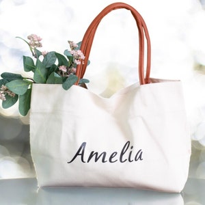 Custom Bridesmaid Name Tote Bags, Bridesmaid Gift bag, Bridesmaid Beach bag,Wedding bag,Bridal Party Gift,Bride Bag,Beach Tote gift